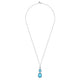 Sterling Silver Bujukan Rock Crystal and Turquoise Drop Necklace