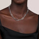 Sterling Silver Paper Clip Chain Necklace with Bujukan Connectors