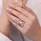 Sterling Silver Rock Crystal and White Mother of Pearl Statement Bubble Ring