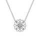 Sterling Silver Round Filigree White Sapphire Pendant Necklace