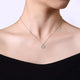 Sterling Silver Round Star Diamond Pendant Necklace