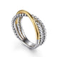 Sterling Silver and Yellow Gold Criss-Cross Ring