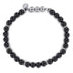 Men's Sterling Silver and Black Onyx Beaded Bracelet