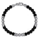Men's Sterling Silver Matte Onyx Beaded Station Bracelet