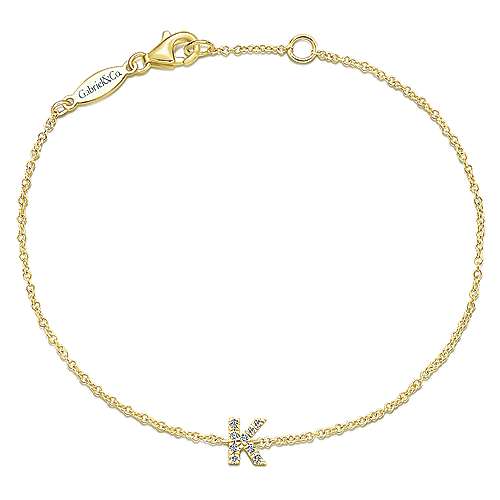 Diamond 'K' Initial Bracelet