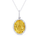 Citrine & Diamond Oval-Shaped Necklace