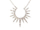 White Gold Sunburst Diamond Pendant with Bolo Chain