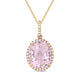 Created Morganite & Diamond Oval-Shaped Necklace