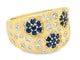 Yellow Gold Sapphire and Diamond Floral Confetti Ring