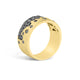 Yellow Gold Flush Set Black Diamond Cigar Ring