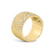 Yellow Gold Flush Set Scattered Diamond Cigar Ring