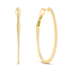 Yellow Gold Diamond Oval Slim Hoop Earring