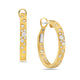 Yellow Gold Confetti Diamond Clip Top Hoop Earrings