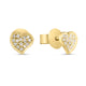 Diamond Heart Stud Yellow Gold Earrings
