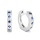 White Gold Sapphire and Diamond Huggie Hoop Earrings