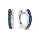 Blue Sapphire & Diamond Duet Huggie Earring