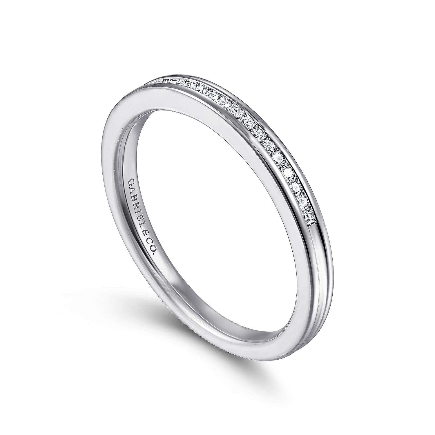 Channel Set Diamond Wedding Band