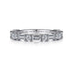 Aggie White Gold Baguette and Round Diamond Wedding Band, 0.95 ctw