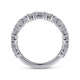 Aggie White Gold Baguette and Round Diamond Wedding Band, 0.95 ctw