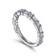 Aggie White Gold Baguette and Round Diamond Wedding Band, 0.95 ctw