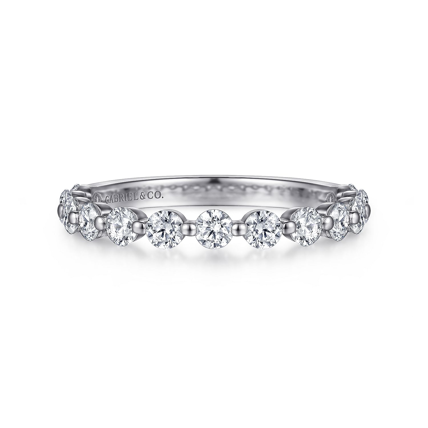 Devinne White Gold Single Prong Diamond Wedding Band, 0.80 ctw