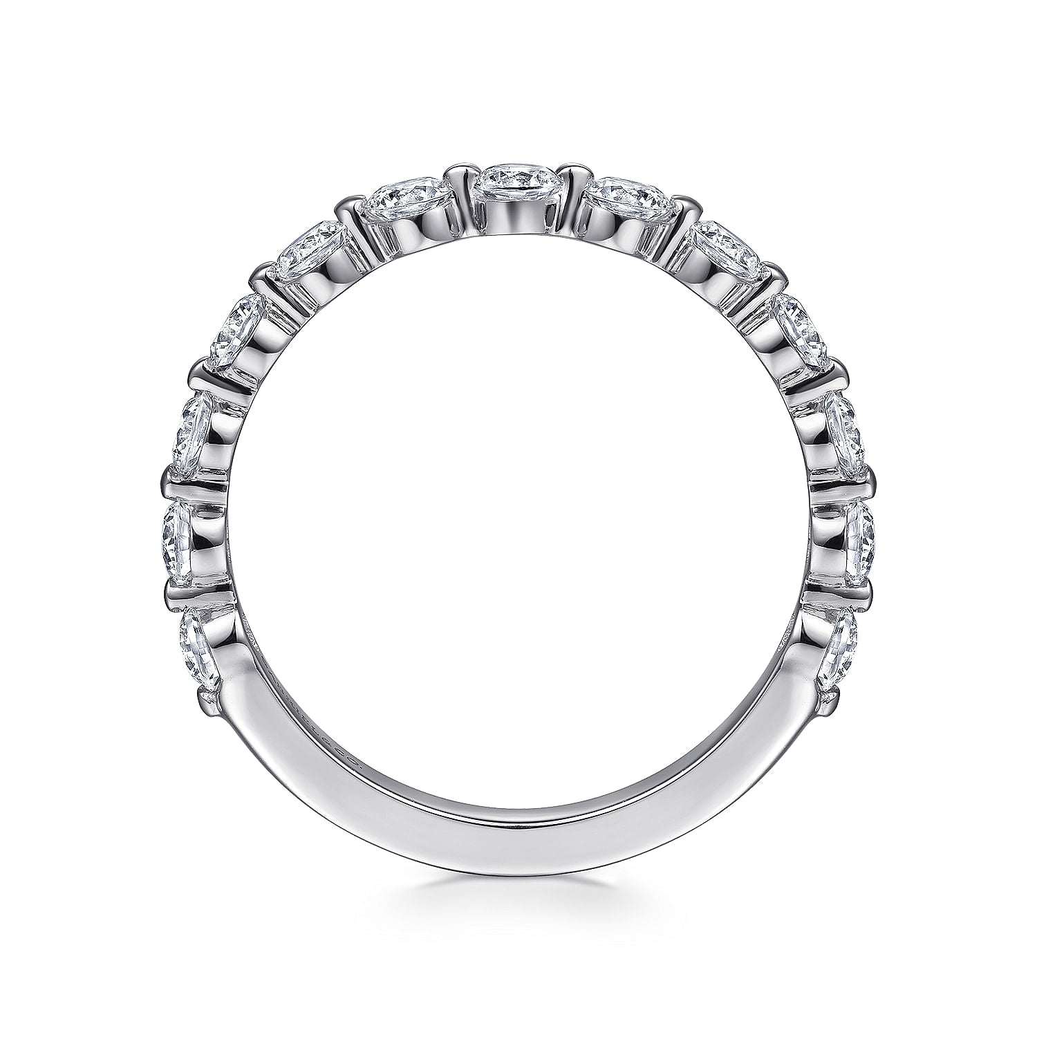 Devinne White Gold Single Prong Diamond Wedding Band, 0.80 ctw