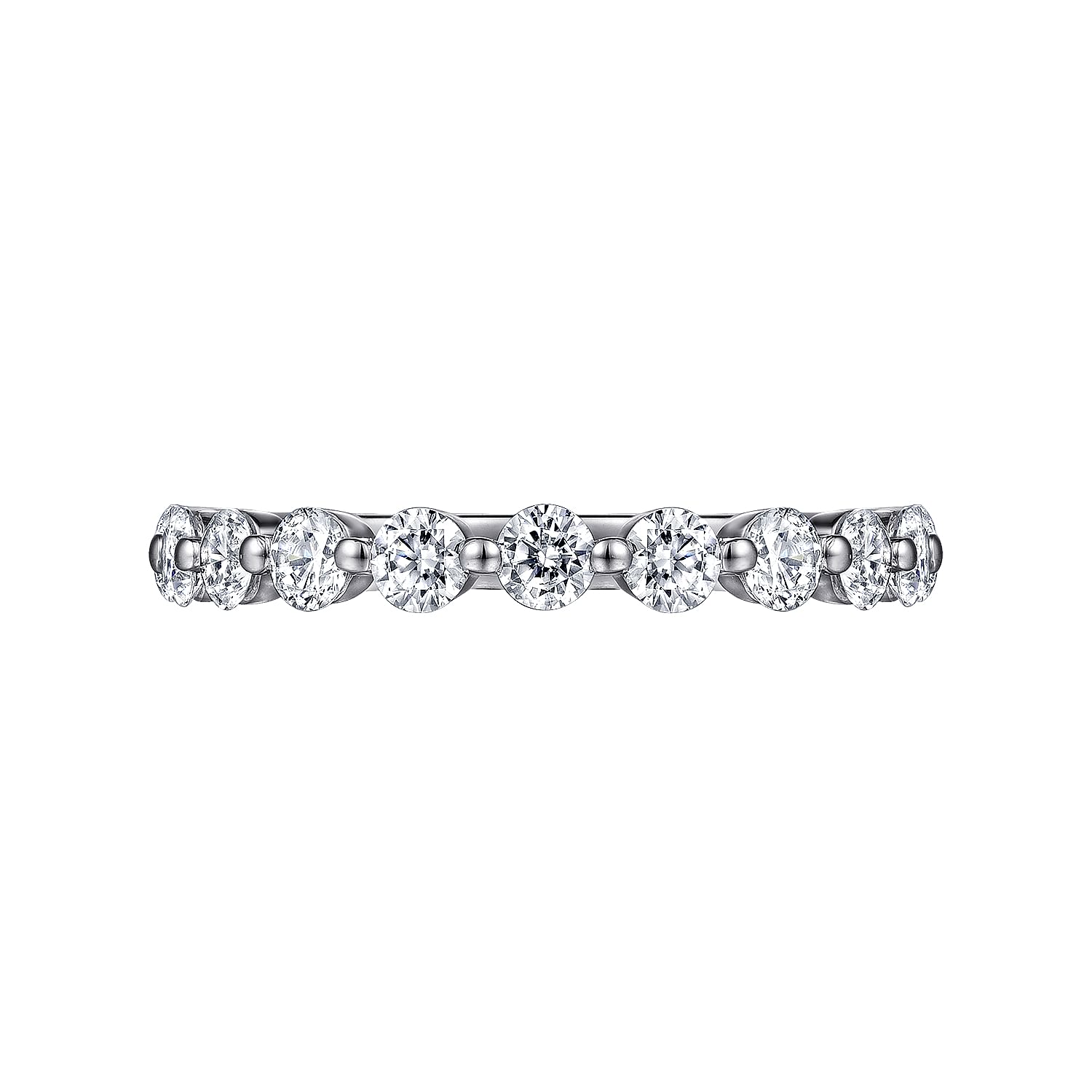 Devinne White Gold Single Prong Diamond Wedding Band, 0.80 ctw