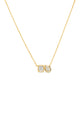 Yellow Gold Pear and Cushion Cluster Toi Et Moi Diamond Necklace