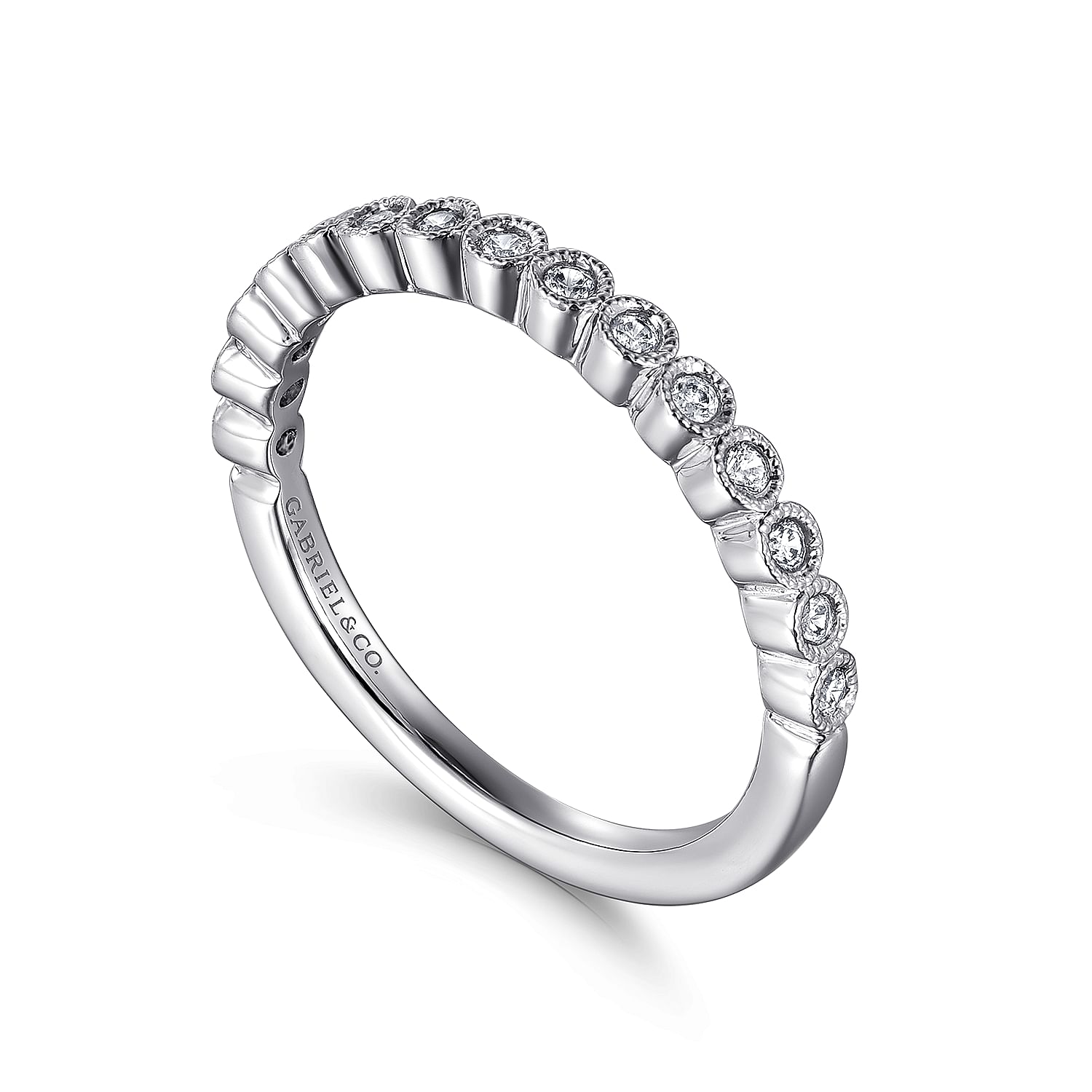 Bezel Set Diamond Wedding Band