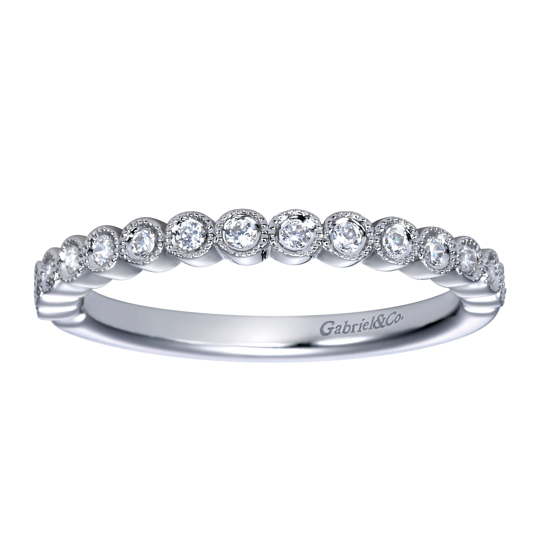 Bezel Set Diamond Wedding Band