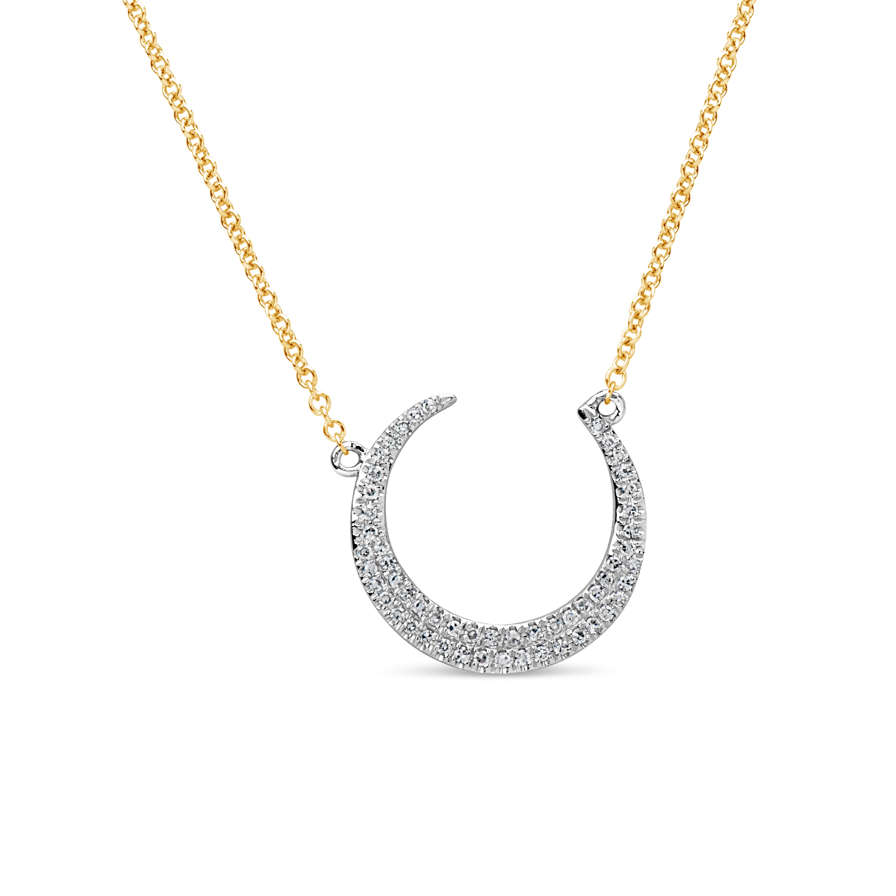 Diamond Crescent Moon Necklace