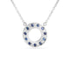 White Gold Sapphire and Diamond Circle Pendant Necklace