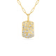 Yellow Gold Diamond Confetti Signature Dog Tag Necklace