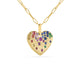 Paperclip Chain Rainbow Confetti Heart Necklace