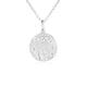White Gold Flush Set Confetti Diamond Disc Pendant Necklace