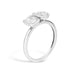 White Gold Pear and Cushion Cluster Toi Et Moi Diamond Ring