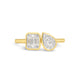 Yellow Gold Pear and Cushion Cluster Toi Et Moi Diamond Ring