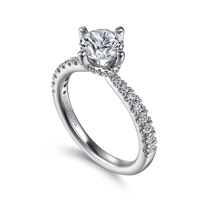 Ada White Gold Round Diamond Engagement Ring Setting