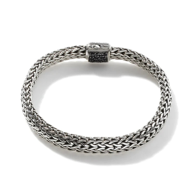 Sterling Silver Black & Blue Sapphire 6.5MM Icon Bracelet