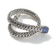 Sterling Silver 6.5MM Reversible Icon Chain Bracelet with Sapphires