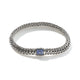 Sterling Silver 6.5MM Reversible Icon Chain Bracelet with Sapphires