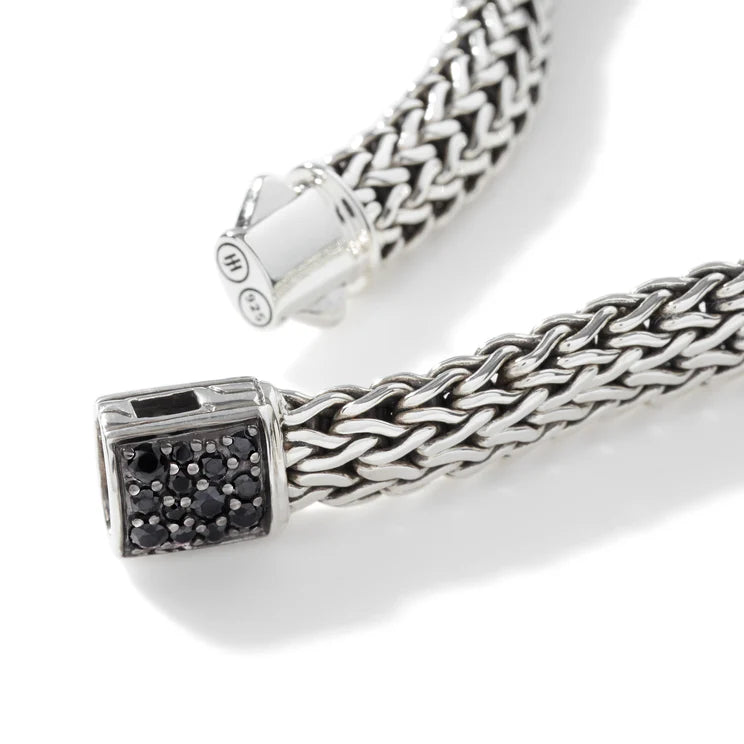 Sterling Silver Black & Blue Sapphire 6.5MM Icon Bracelet