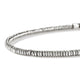 Close-up of hand-cut sterling silver Heishi beads