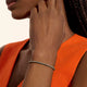 Model wearing the John Hardy sterling silver Heishi rondel bracelet