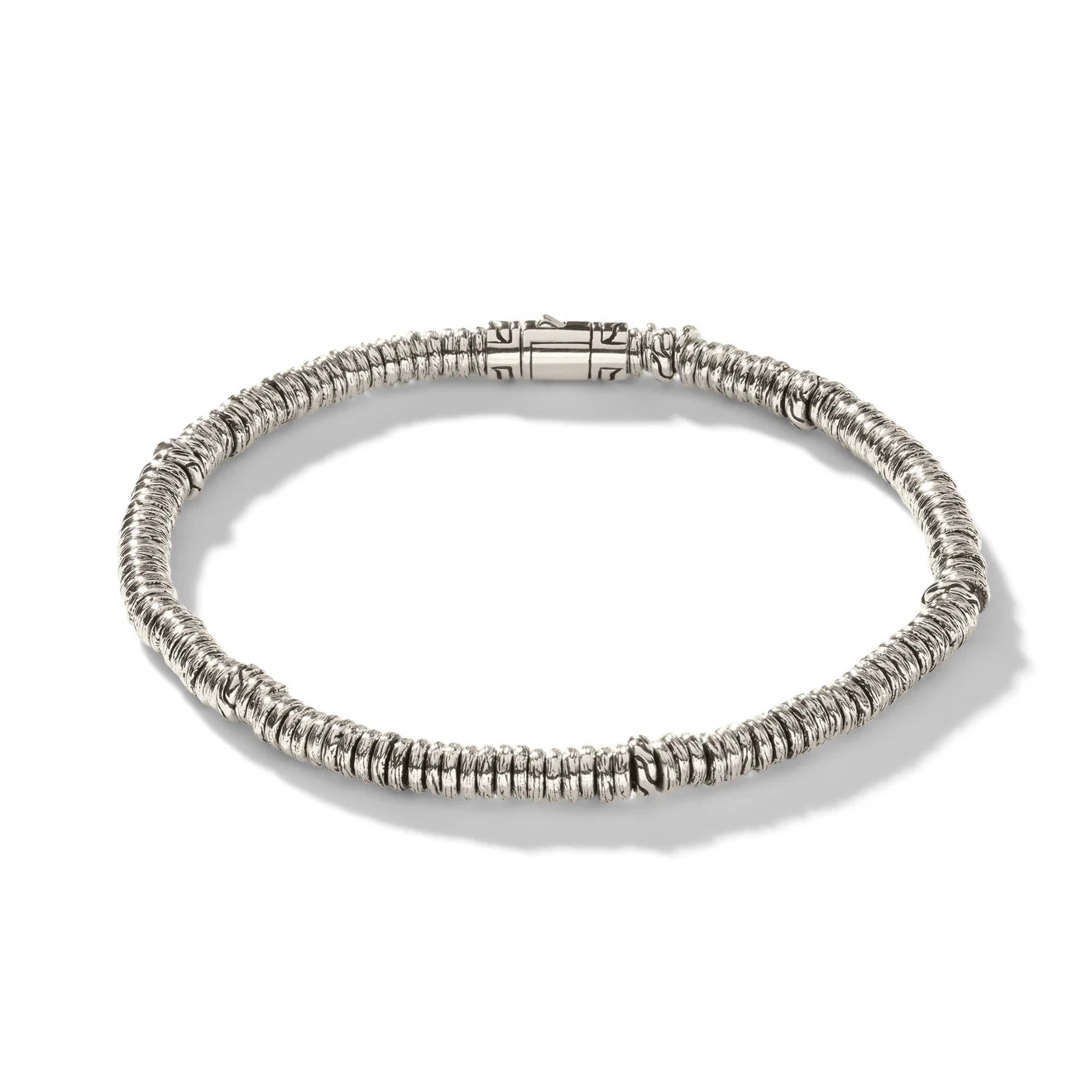 Men's Sterling Silver Heishi Bracelet, 4mm