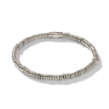 Men's Sterling Silver Heishi Bracelet, 4mm