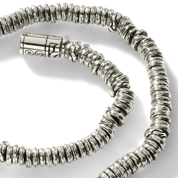 Men's Sterling Silver Heishi Bracelet, 4mm