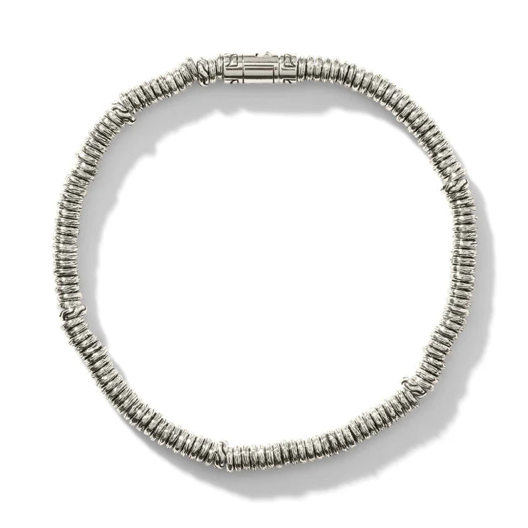 Men's Sterling Silver Heishi Bracelet, 4mm