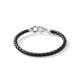 Black Leather Hook Clasp Bracelet