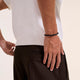 Black Leather Hook Clasp Bracelet